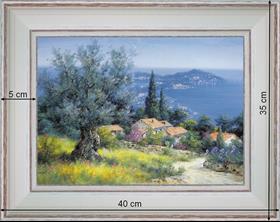 Olive tree of Cap Ferrat - landscape 40 x 35 cm - Cleared curved