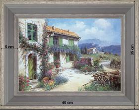 Le mas vert - paysage 40 x 35 cm Gris