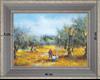 Cueillette des olives - paysage 40 x 35 cm Gris