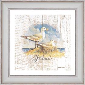 Seagulls - painting detail 40 x 40 cm