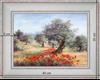 Olive tree Poppies - landscape 40 x 35 cm - Cleared curved 