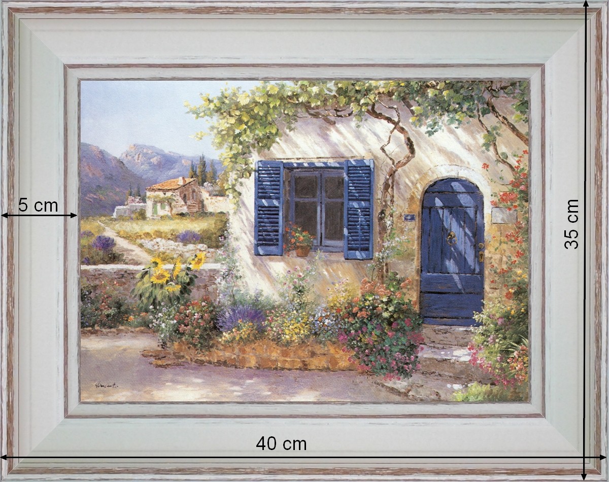 Blue door - landscape 40 x 35 cm - Cleared curved 