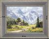 Chalet de montagne -paysage 40 x 35 cm Gris