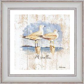 Gulls - painting detail 40 x 40 cm